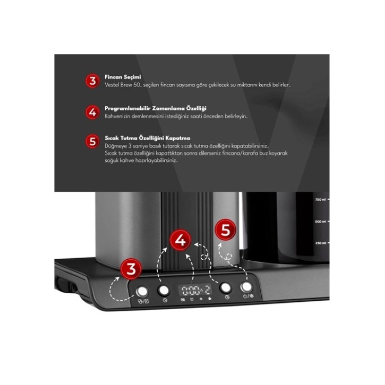 Vestel Brew 50 DX Filtre Kahve Makinesi