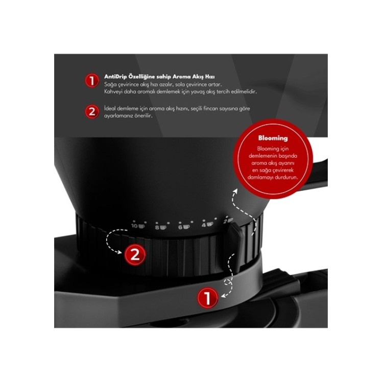 Vestel Brew 50 Retro Bordo Filtre Kahve