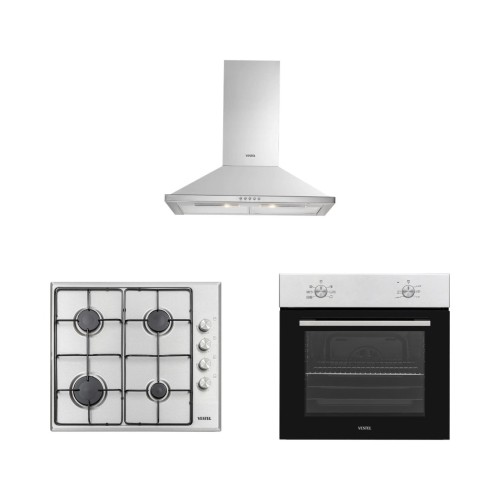 Vestel Piramit Gümüş Doğal Lezzet Set 1 (5661-6004-6001) Ankastre