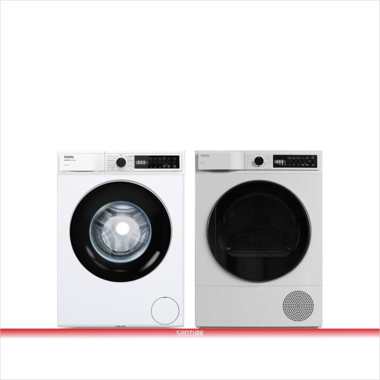 Vestel 2'li Beyaz Eşya Seti (CMI 96301 Çamaşır + KM 95301 Kurutma)