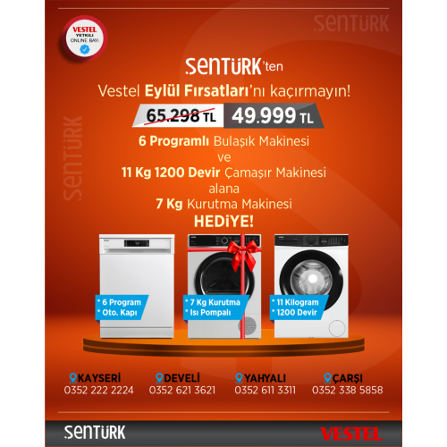 Vestel 2'li Beyaz Eşya Seti (CMIP 118422 Çamaşır + BM 62022 Bulaşık)