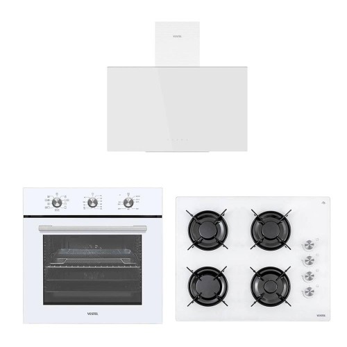 Vestel Ankastre - Eğik Beyaz Cam Ekonomik Set