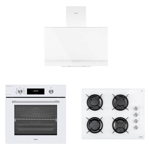 Vestel Ankastre - Eğik Beyaz Buharlı Set