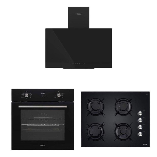 Vestel Ankastre - Eğik Siyah Hamur Şefi Set