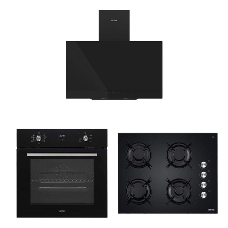 Vestel Ankastre - Eğik Siyah Hamur Şefi Set