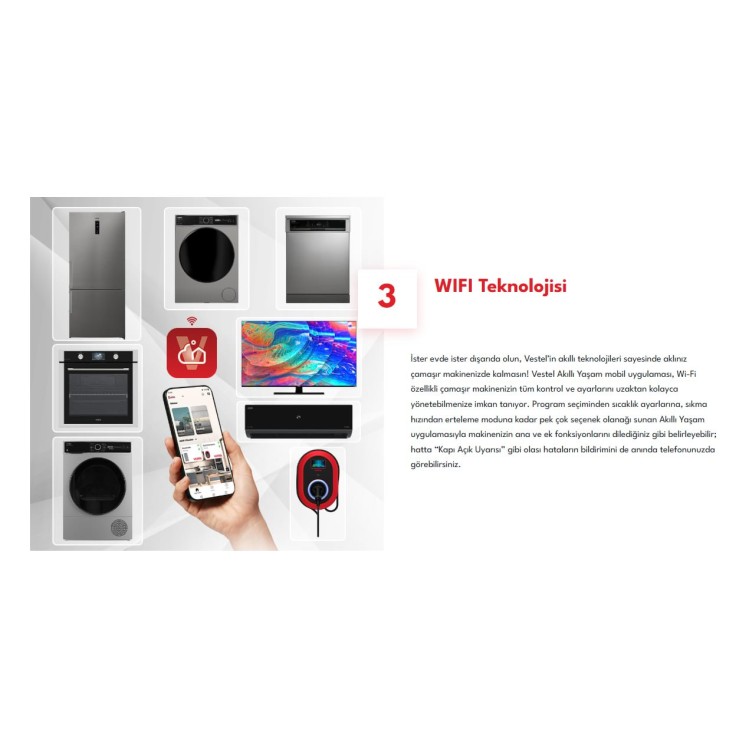 Vestel CMI 97402 WIFI 9 Kg 1000 Devir Çamaşır Makinesi