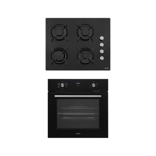 Vestel 2'li Fırın+Ocak Siyah Ankastre Set (65104 S-T ve 7684 YS)