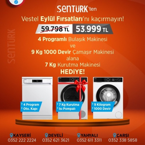 Vestel 2'li Beyaz Eşya Seti (BM 42132 Bulaşık + CMI 97402 Çamaşır)