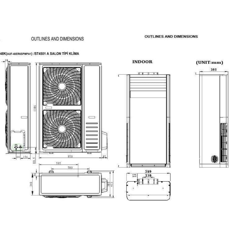 Vestel ST4602 A 46000 BTU Salon Tipi Klima